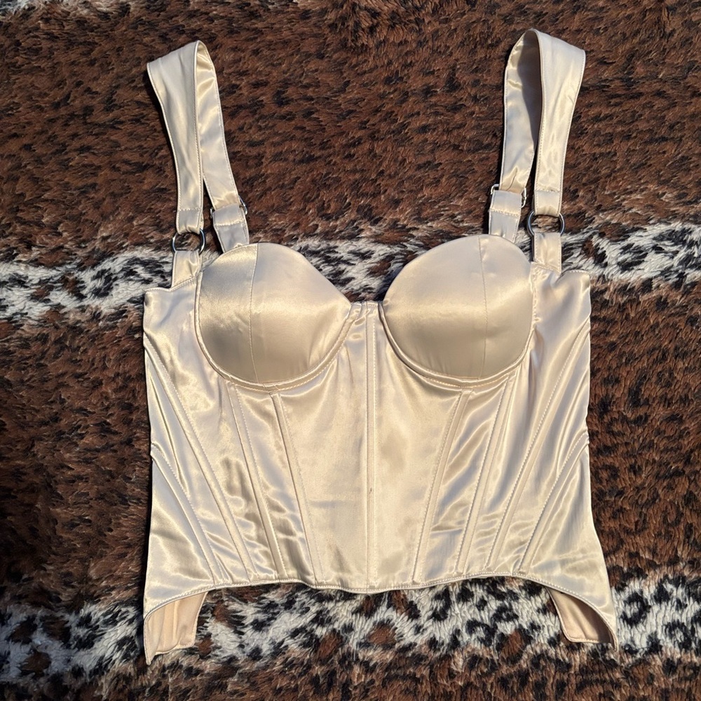 POSTER GIRL Cream Satin Bustier